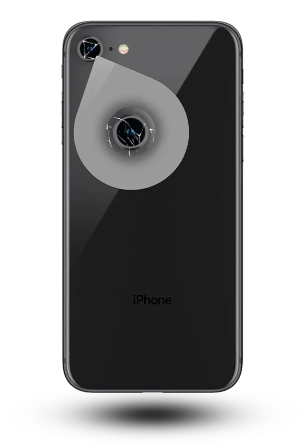 servicio de cambiar el cristal de la cámara trasera del iphone 8